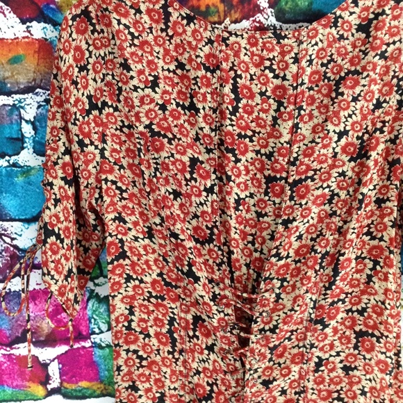 - Free People Lace Up Floral Corset Mini Dress Size Medium - Picture 13 of 15